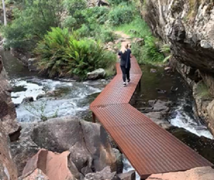 Walkway over waterway image