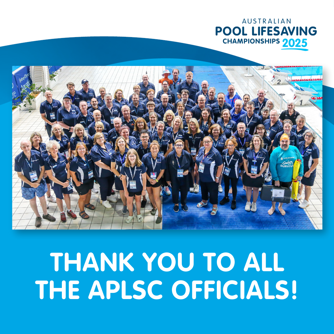 A photo of all the APLSC officials at the event, with the words "Thank you to all the APLSC Officials" underneath.